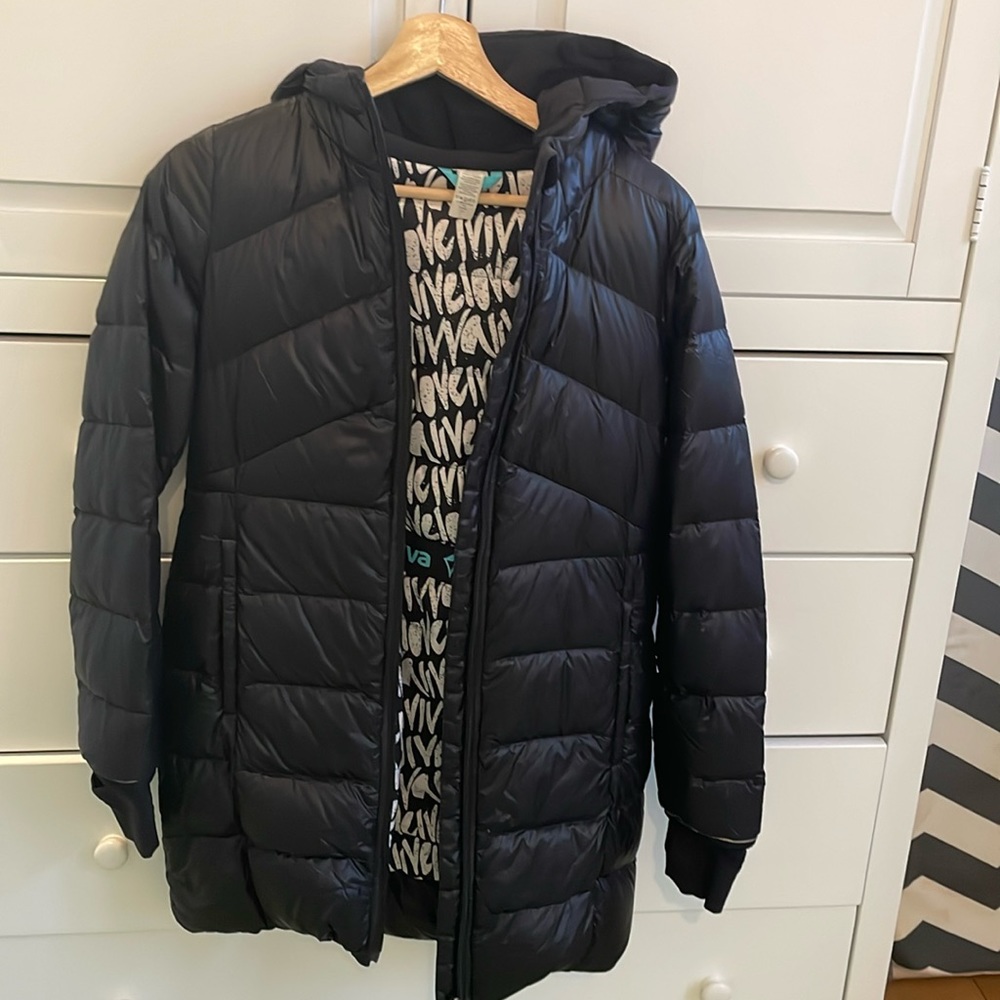 Ivivva down jacket coat girls sz 12 in black